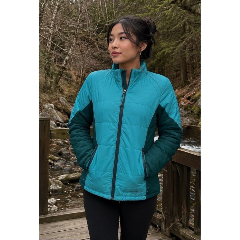 Eddie Bauer Jacket Womens XS Green First Ascent PrimaLoft Puffer Insulated Coat